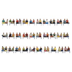 NOCH 複刻品 18mm 坐在矮椅上的人们 微型公仔 NOCH160723FG, 1個