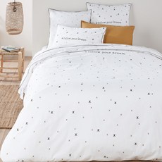 星點印花被套, 白色的