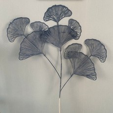 銀杏葉造型裝飾插花 RD_978 5入, 灰色的, 1個