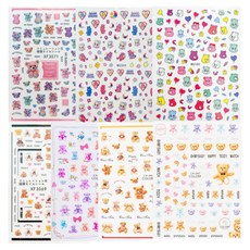 小熊美甲貼 7種組, 混色, 1組