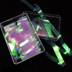 切割玻璃碎片箔美甲貼紙, 1個, 粉綠色