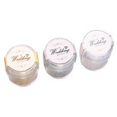 美甲裝飾亮片組 3入, 香檳金、銀、白, 1套