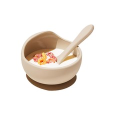 Coaa Coaa 嬰兒吸附式餐碗 (附湯匙), 米色, 1組