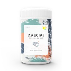 CJ 手部清潔濕紙巾 罐裝 檸檬香, 100張, 1個