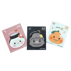 Jejuaepongdang 噗通家族 濟州角色便條紙 3件組, 布拉峰 + 羊 + 咕嚕邦, 1套, 30張