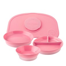 TWISTSHAKE 餐椅托盤+餐碗 3入, 淺粉色