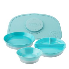 TWISTSHAKE 餐椅托盤+餐碗 3入, 寶寶藍