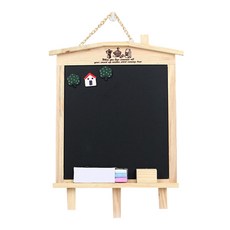 請記住我 壁掛式黑色黑板 + 粉筆 + 磁鐵 + 板擦, 木質