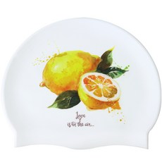 DoudaSwim 檸檬矽膠泳帽, 白色的