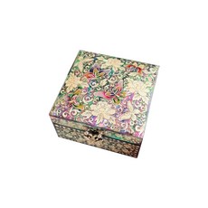 品種藍蝴蝶珍珠母貝首飾盒珍珠母漆首飾盒禮盒, 1個