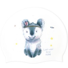 DoudaSwim 考拉矽膠泳帽, 白色的