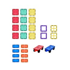 MegamagTiles 磁力片汽車套組 26p, 混合顏色