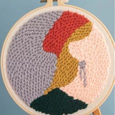 생활의지혜 펀치니들 프랑스 자수 만들기 재료 세트, 1세트, 24 빨간모자금발