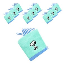 Songwol 松月 掛式史努比刺繡彩色擦手巾, 天空藍, 10入