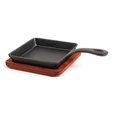 캠핑용 무쇠 주물 스킬렛 사각 13cm, 혼합색상, 1개