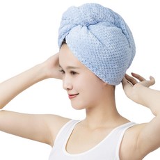 Market A 快乾擦髮巾 4入, 天藍色, 1個