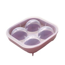 실리콘 아이스트레이 둥근볼 4구, 핑크