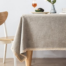 Market A 古董風蕾絲防水桌墊, 可可色, 90 x 140 cm