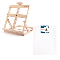 Artmate 木製畫架+棉質帆布畫框 F款組