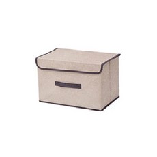 살림마녀 접이식 패브릭 수납박스, 아이보리, 1개