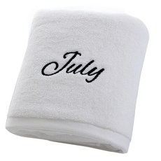 月份字母浴巾 300g L號, 白色的七月, 1個