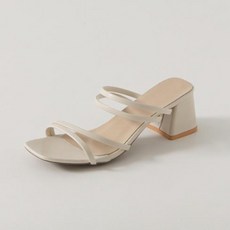ChakanShoes 女款雙帶低跟涼鞋 SDLTS2d100, 225, 象牙白