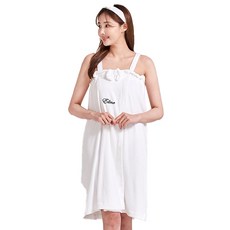 Pure 細肩帶浴袍 F + 髮帶組, 白色, 1套