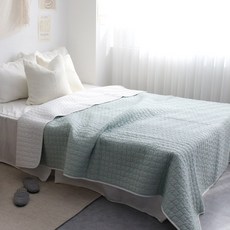 MAISONTEXTILE 柔軟的雙面水洗床單和墊子, 薄荷