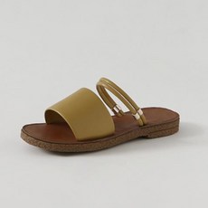 ChakanShoes 女款兩穿式寬帶修飾拖鞋 SDLTR2d129, 黃色, 230mm