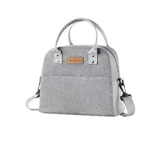 兩用便攜式便當袋 斜揹包, 灰色, 1個
