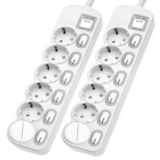 EcoPowerTap 獨立開關6孔延長線 EPM-L306, 1.5m, 單色+保護蓋(隨機出貨), 2組