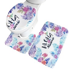 拉普蘭印花浴墊2種+馬桶蓋套組, 20型, 1套