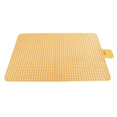 佳妍家 格紋地墊 防水PVC野餐墊, 黃色