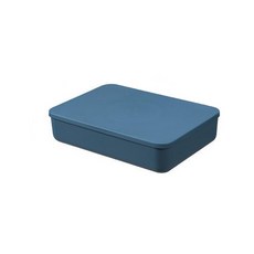 附蓋衣物收納箱, 藍色, 1個