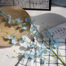 Ruby Coco 人造連翹花枝 罌粟花 掃墓花 感性室內裝飾 2入, 天藍色, 2個