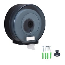 公共廁所大捲筒衛生紙盒 + 螺絲組, 半透明黑色, 1套