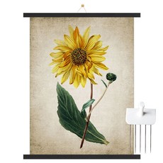 Marvel In Home 木質掛軸 + 向日葵A海報 + 無痕掛鉤套組, 黑色, 1個