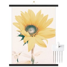 마벨인홈 우드족자 + 썬플라워B 포스터 + 꼭꼬핀 세트, 블랙, 1개