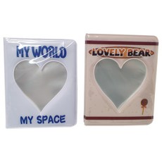 포토카드 바인더 미니 콜렉트북 1단, MYSPACE 화이트, BEAR 베이지, 2개