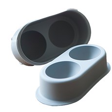 矽膠圓球製冰盒 2格, 灰色的