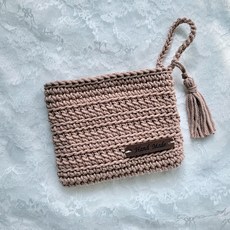 簡單卡片錢包包鉤針DIY包, 1個, 淺褐色的