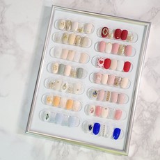 相框型磁吸美甲板 L, 金屬銀, 1個