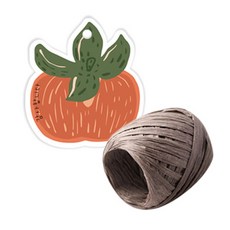 indi.k 感謝您 混合吊牌 90入 + 灰棕色拉菲草, 混合顏色, 1套