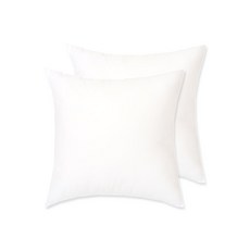 素色方形靠枕芯 2入, 白色的
