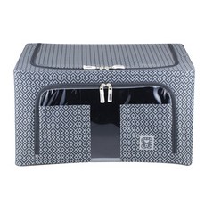 SereneSeptember 菱格紋收納箱 56L, 灰色, 1個