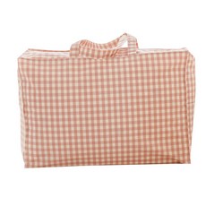 格紋午睡被收納袋 粉色, 1入, 1個