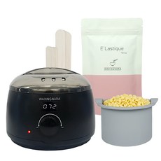 黃色美體硬蠟豆 200g+熱蠟機+專用矽膠碗+木質抹刀 M號 10支+L號 10支, 1組