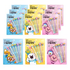 Pororo 人物造型鉛筆組 6入, 粉色、藍色、黃色, 12組