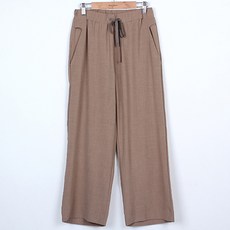 빼빼 여성용 냉감 통기성 쿨린넨 스트링허리밴딩 8부 와이드팬츠