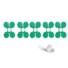 PARTYSHOW 派對裝飾 四葉草拉旗 5入 + 點膠, 綠色, 1套